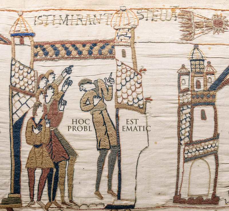 Bayeux Tapestry: Guy in sexist shirt sees a comet