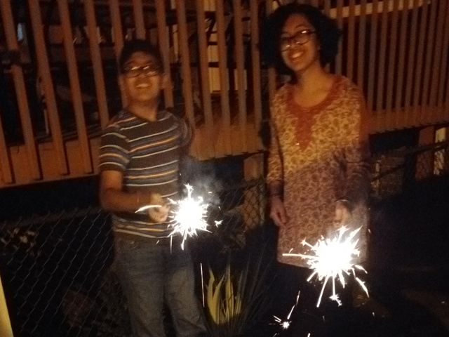 Sparklers on Diwali.